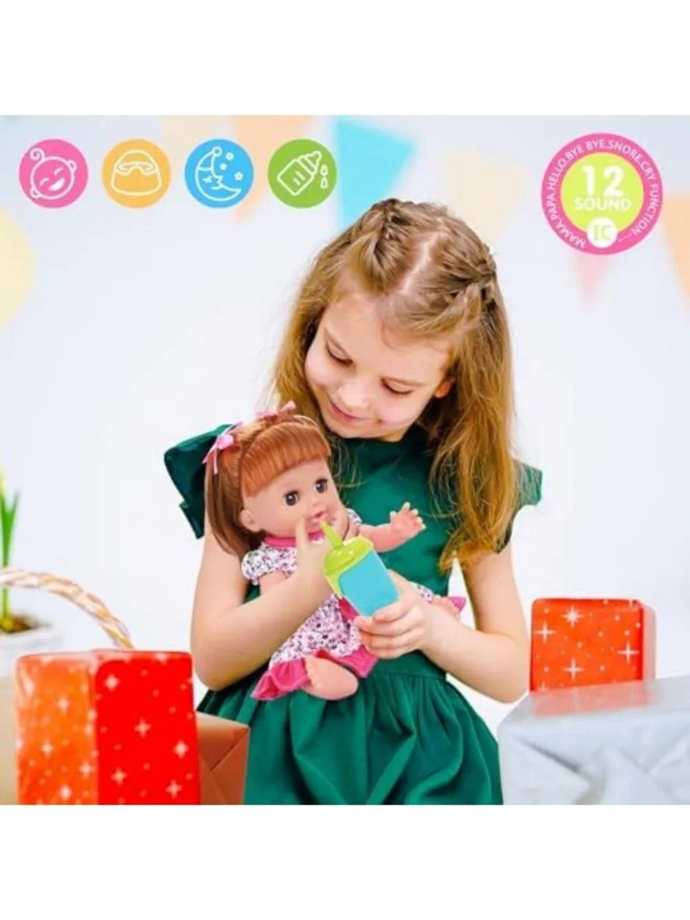 24PCS Baby Doll Care Playset for Girls 3-8 | Pretend Play Toys & Accessories